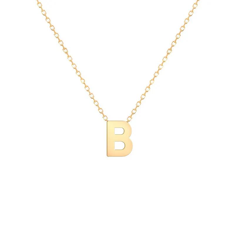 گردنبند طلا 18 عیار طرح حرف B با فونت ساده - تصویر 3